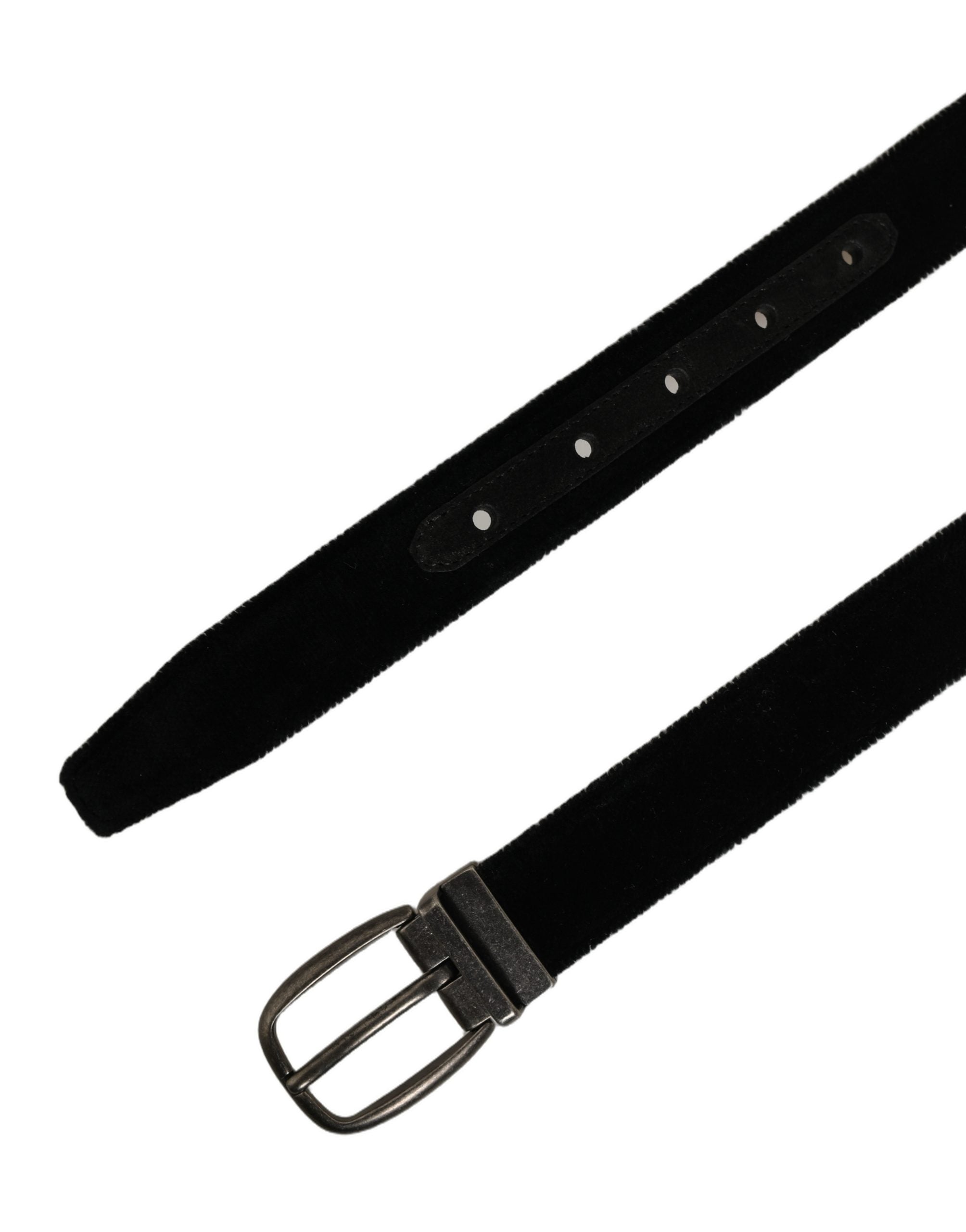 Dolce & Gabbana Black Cotton Metal Buckle Classic Men Belt