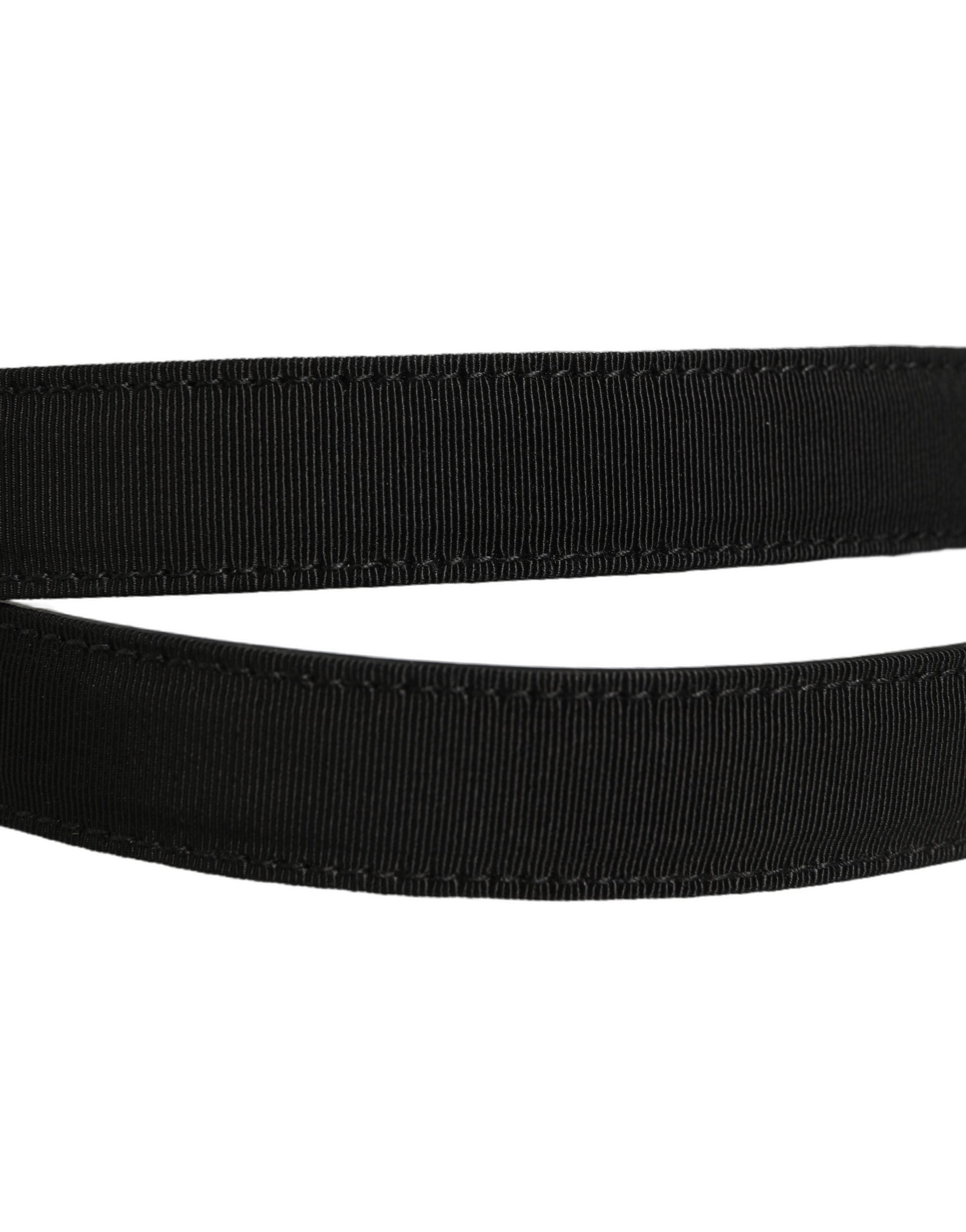Dolce & Gabbana Black Classic Leather Silver Tone Buckle Belt