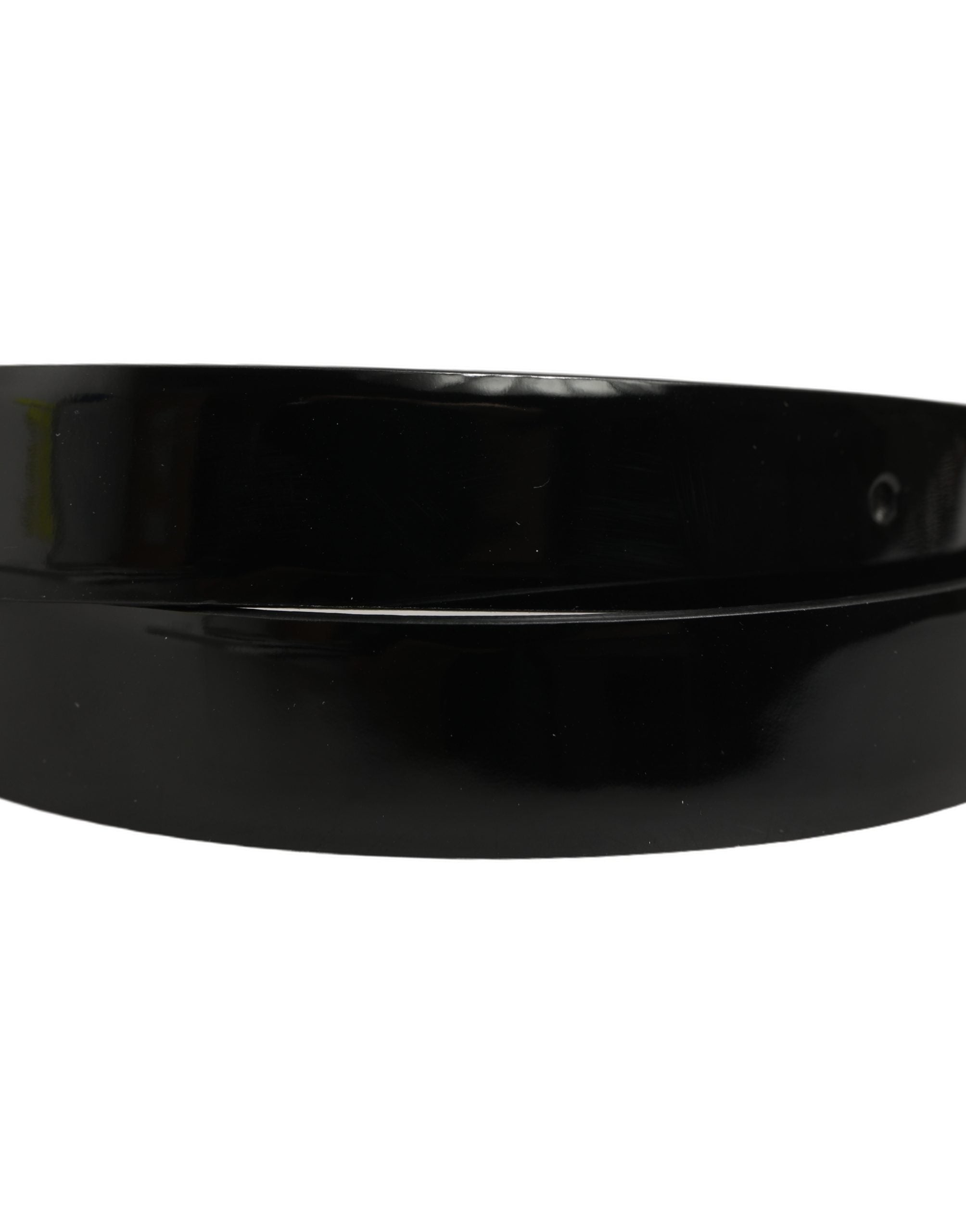Dolce & Gabbana Black Classic Leather Silver Tone Buckle Belt