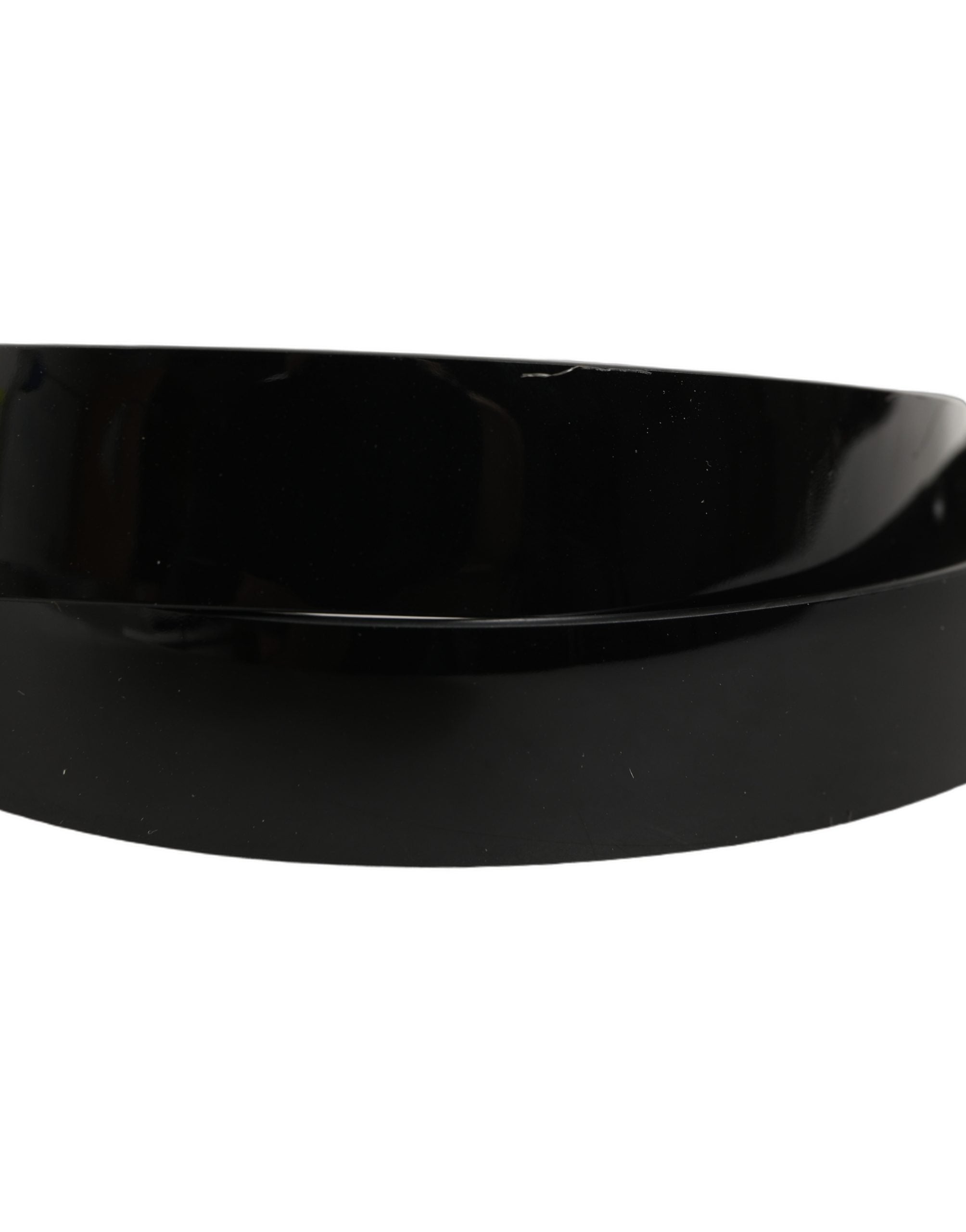 Dolce & Gabbana Black Classic Leather Silver Tone Buckle Belt
