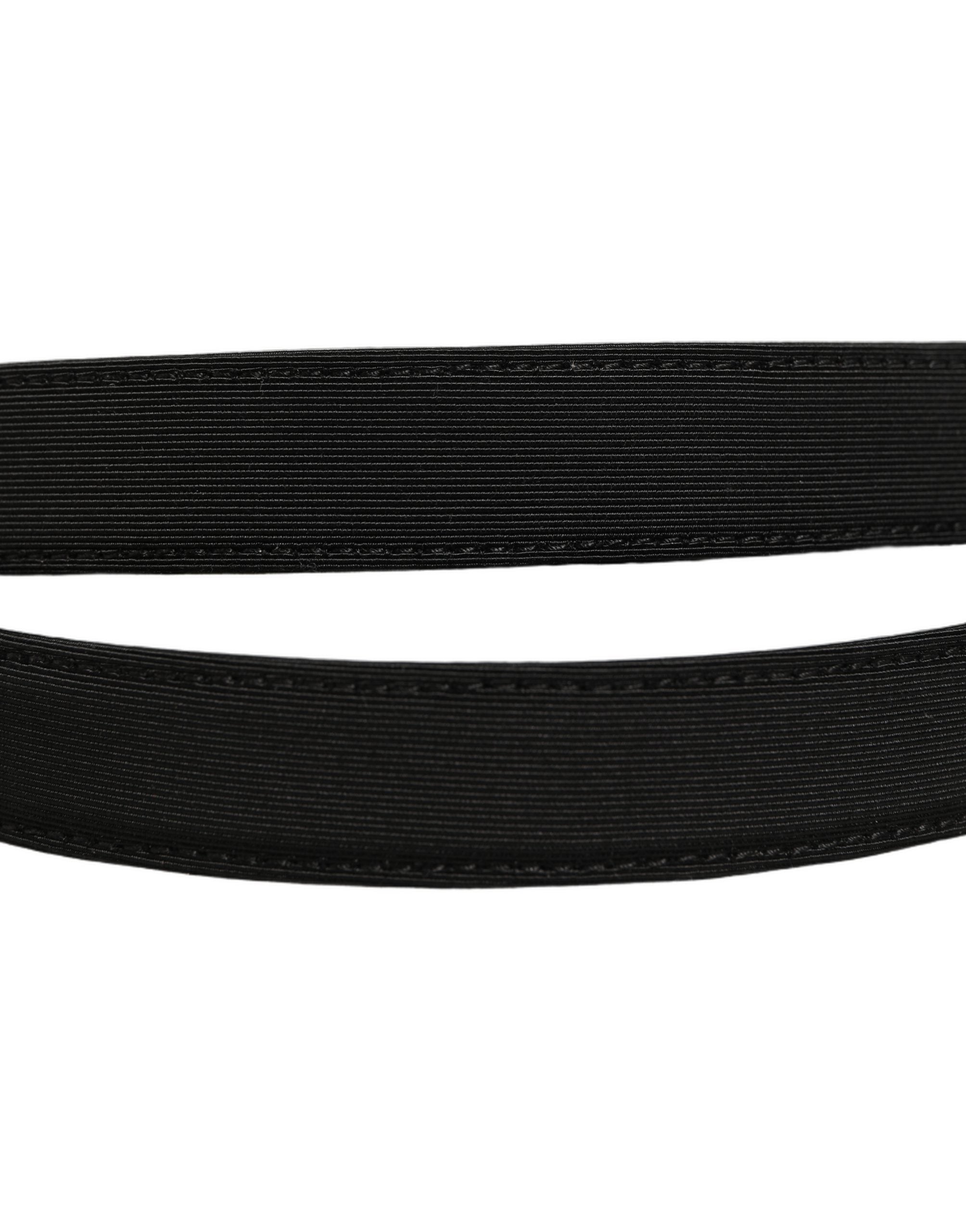 Dolce & Gabbana Black Canvas Leather Gold Metal Buckle Belt