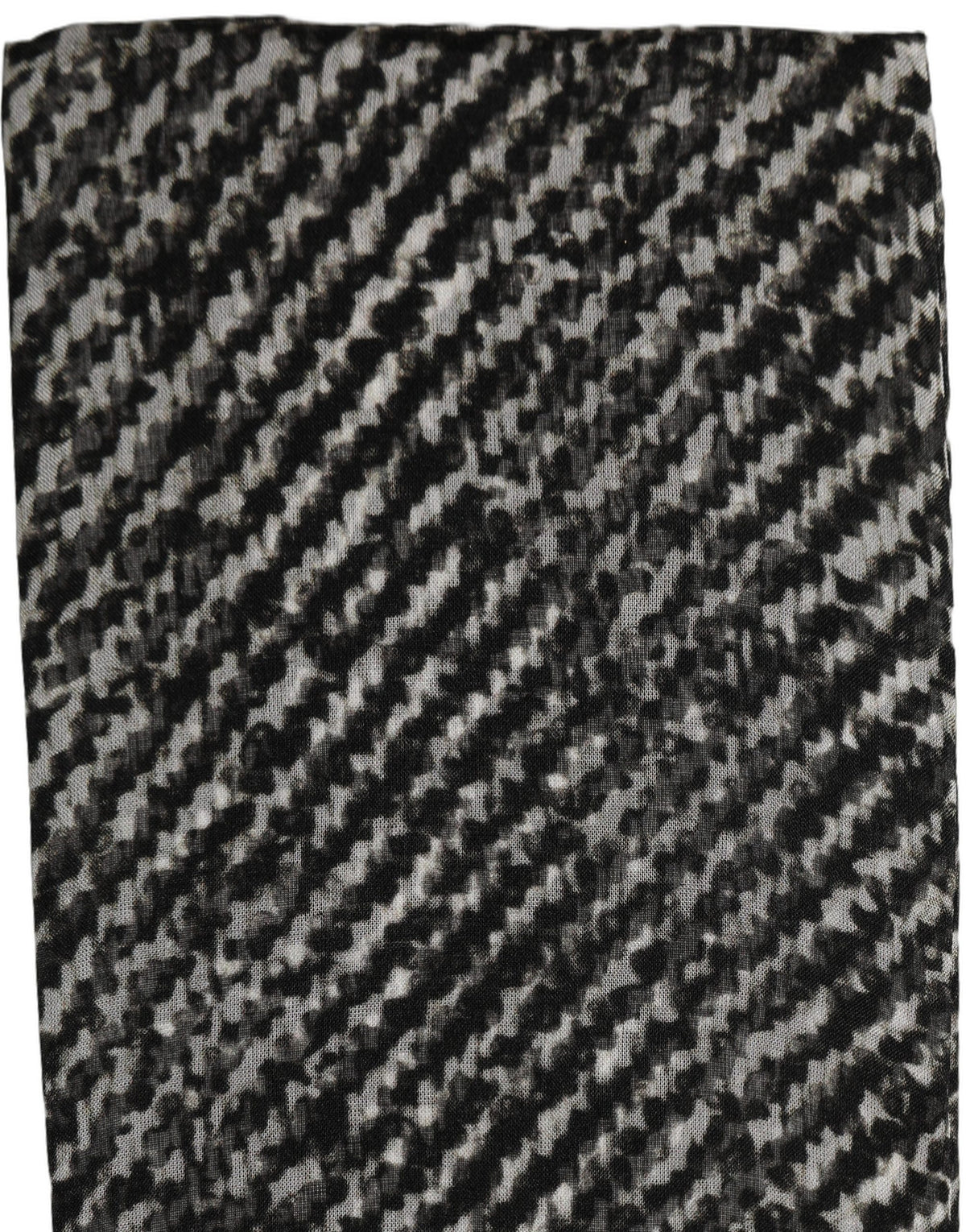 Dolce & Gabbana Black White Herringbone Tweed Shawl Scarf