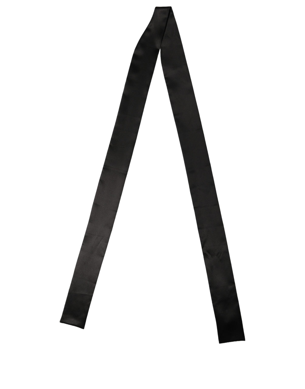 Dolce & Gabbana Men Black Satin Silk Skinny Neck Shawl Scarf