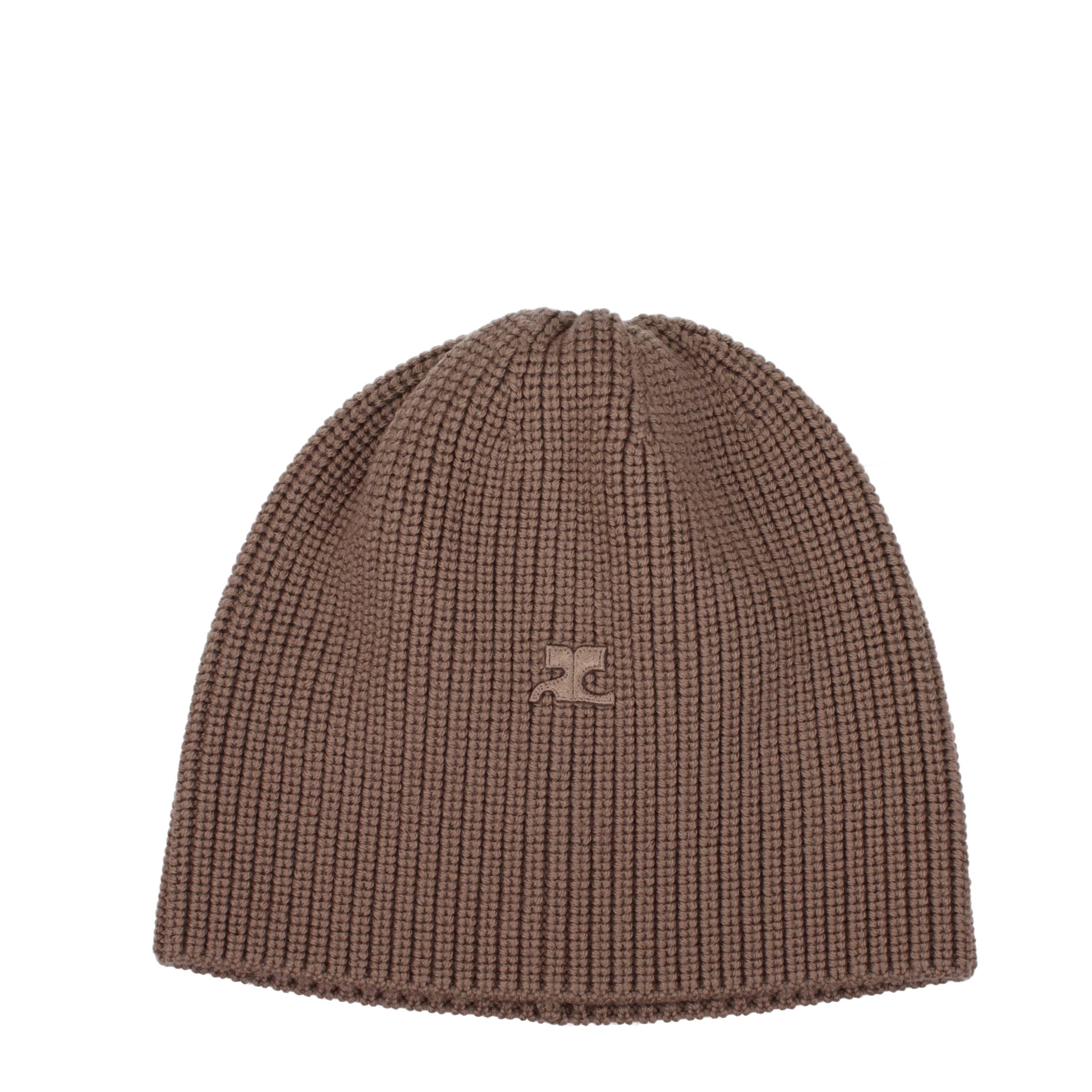 Courrèges Brown Wool Beanie
