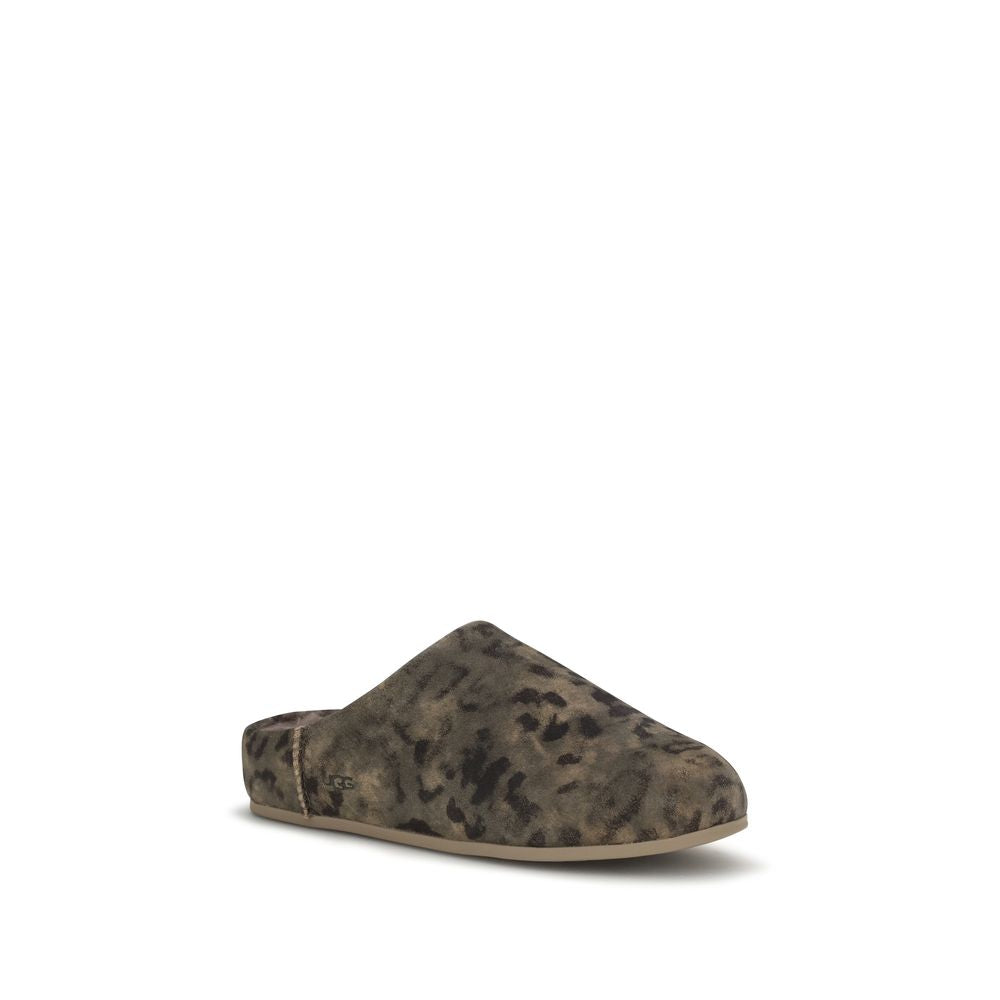 UGG Brown Suede Leather Mules