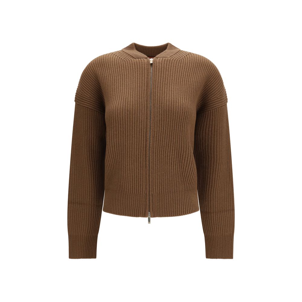 Max Mara Brown Wool Oves Aries Cardigan
