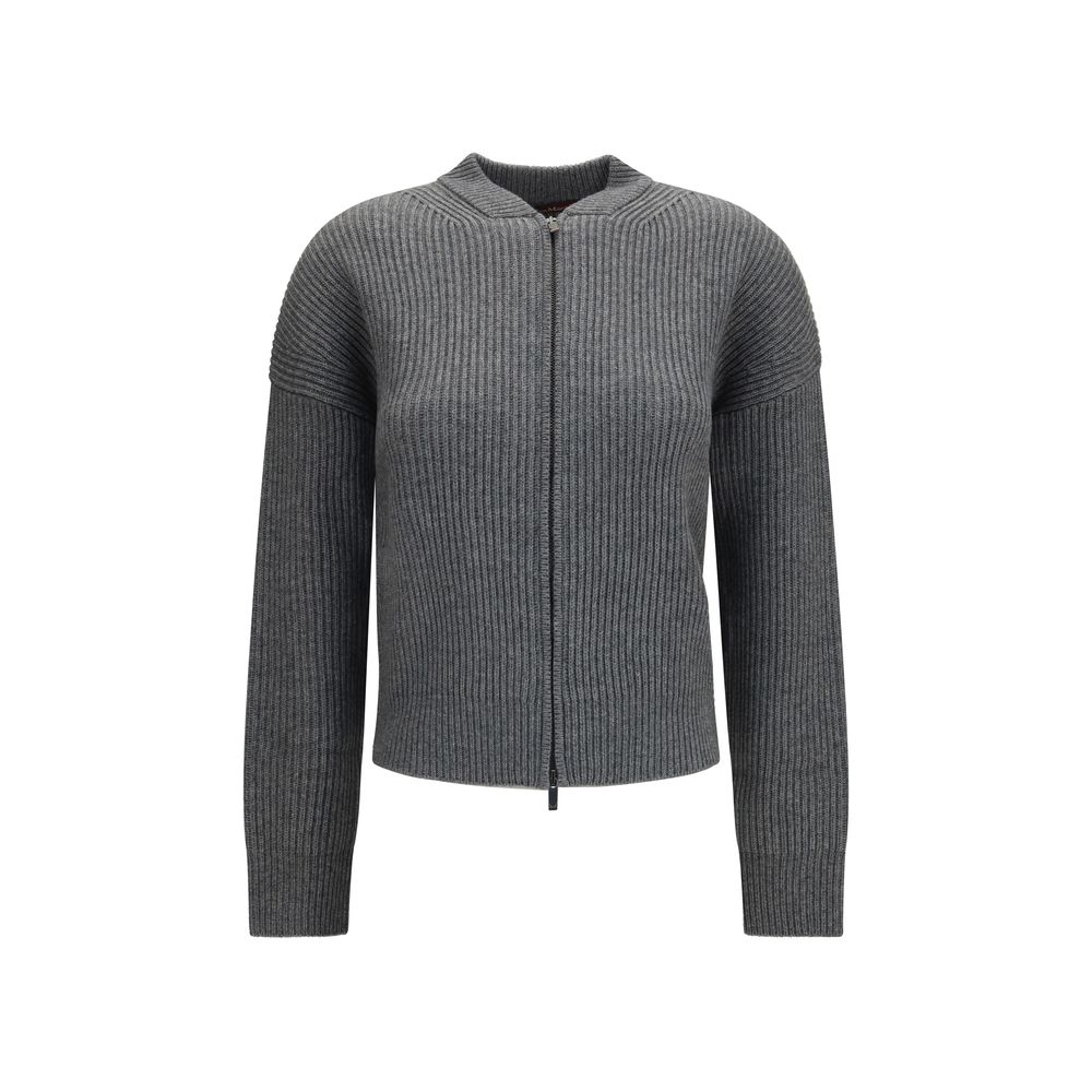 Max Mara Gray Wool Oves Aries Cardigan