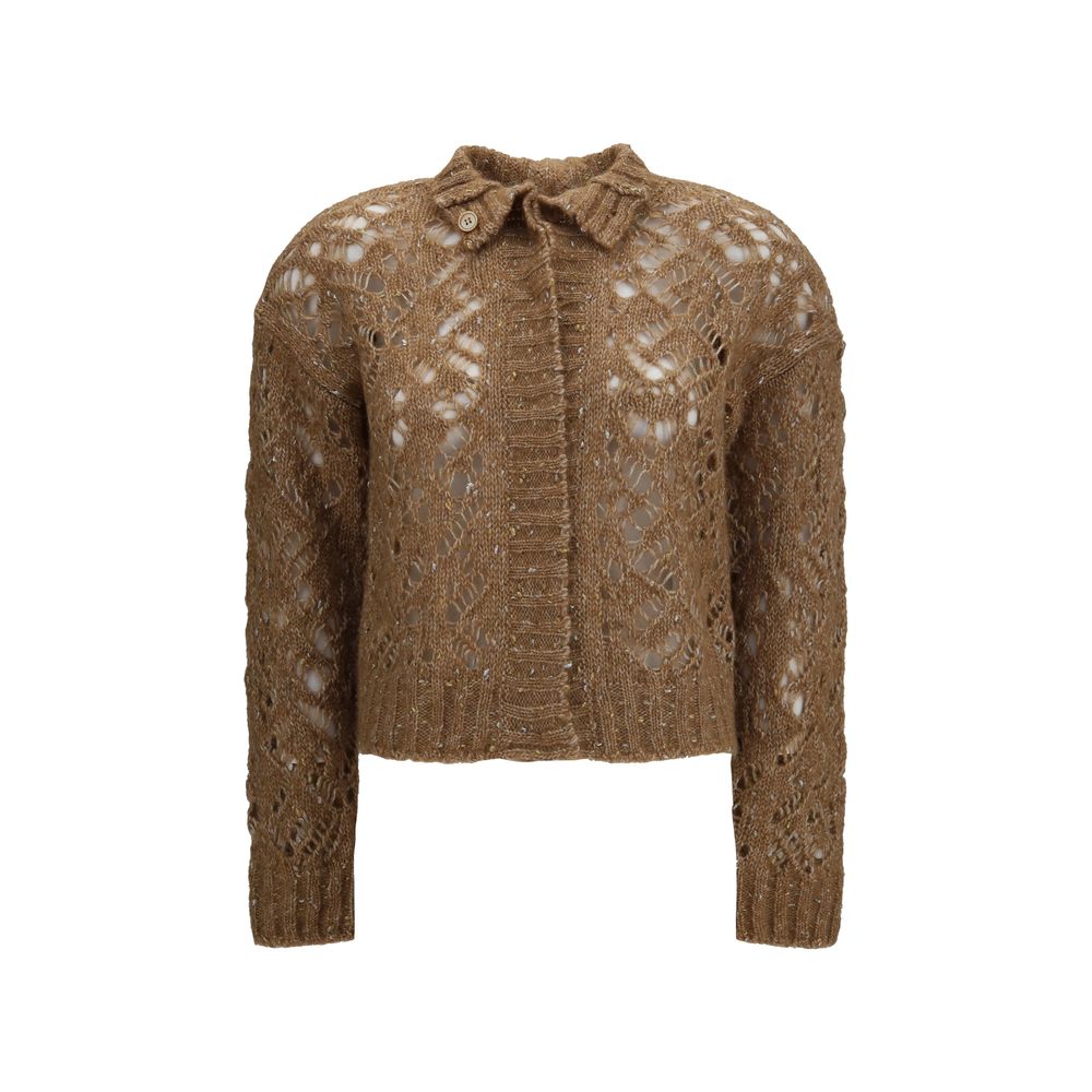Max Mara Brown Alpaca Vicugna Pacos Cardigan