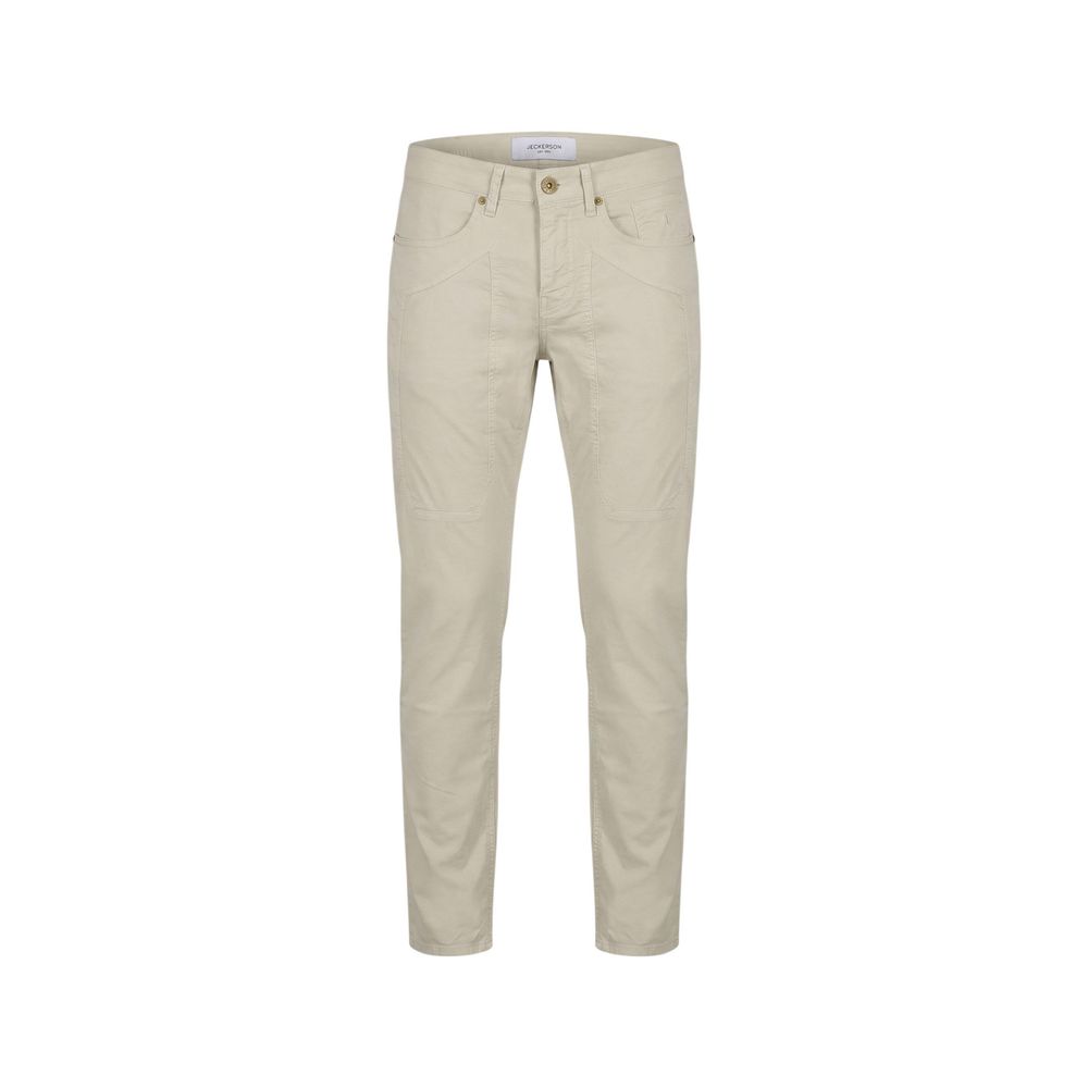 Jeckerson Gray Elastane Skinny Pants