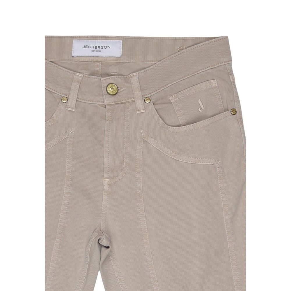 Jeckerson Beige Cotton Skinny Jeans