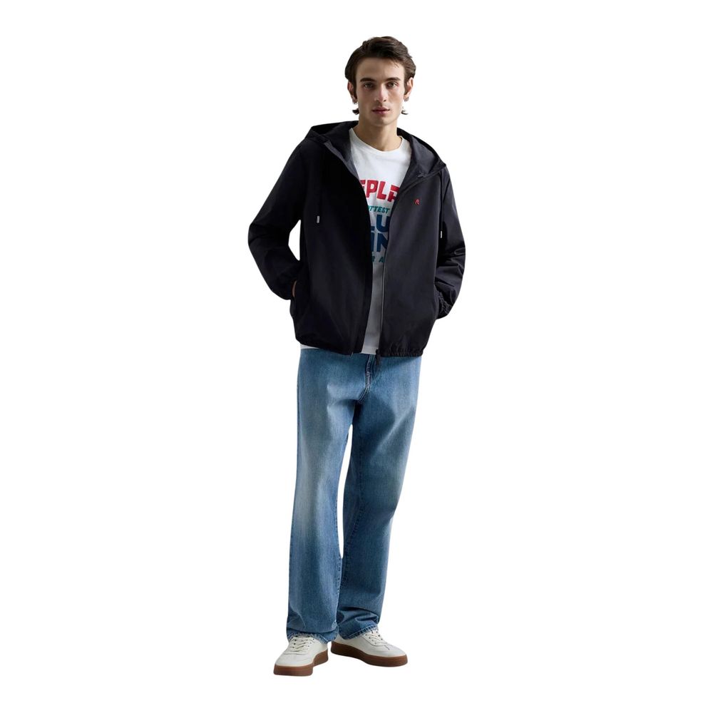 Replay Black Polyester Shell Jacket