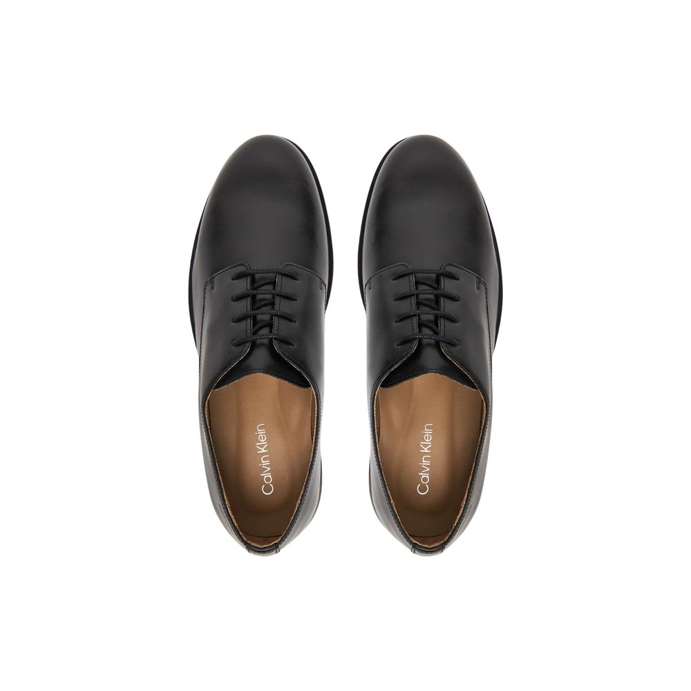 Calvin Klein Black Leather Oxfords And Derbies