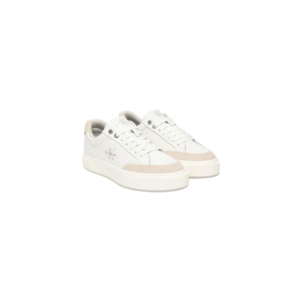 Calvin Klein Jeans White Leather Low Top Sneakers