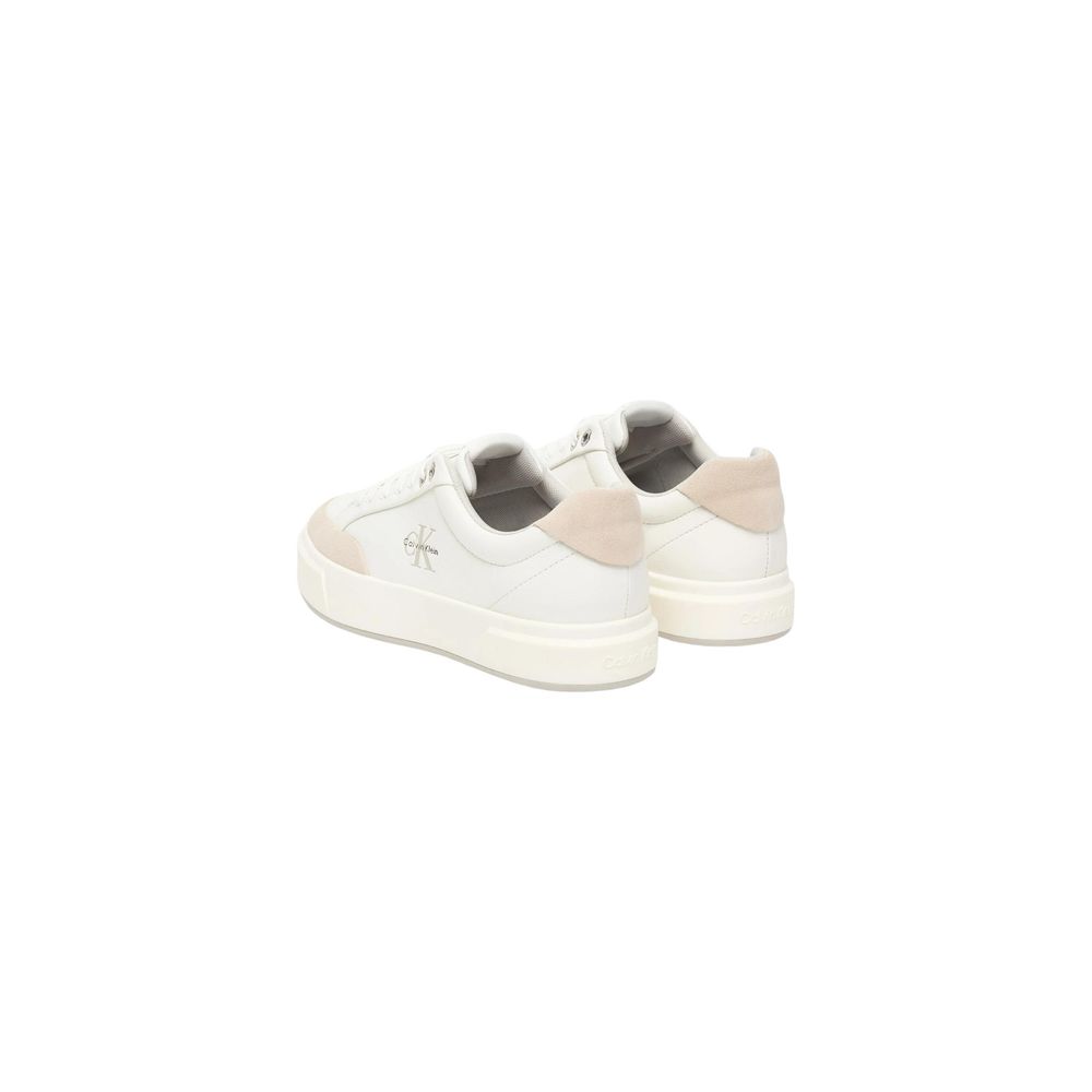 Calvin Klein Jeans White Leather Low Top Sneakers