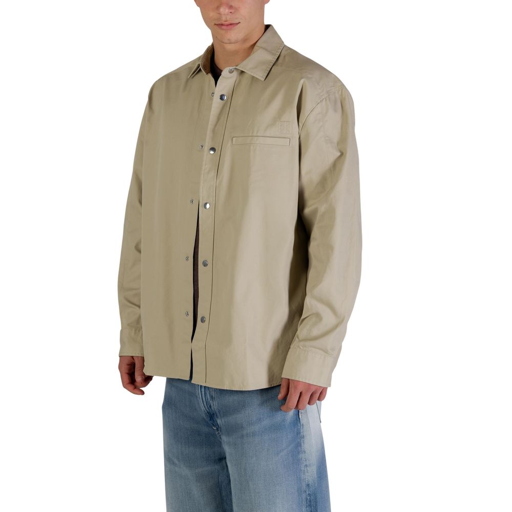 Calvin Klein Jeans Beige Cotton Full-Length Jacket