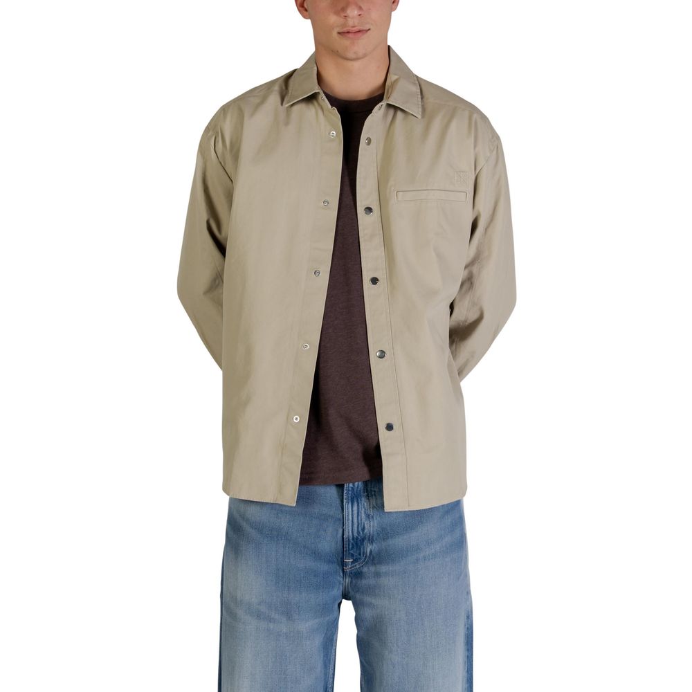 Calvin Klein Jeans Beige Cotton Full-Length Jacket