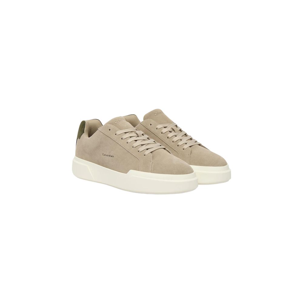 Calvin Klein Jeans Gray Leather Low Top Sneakers