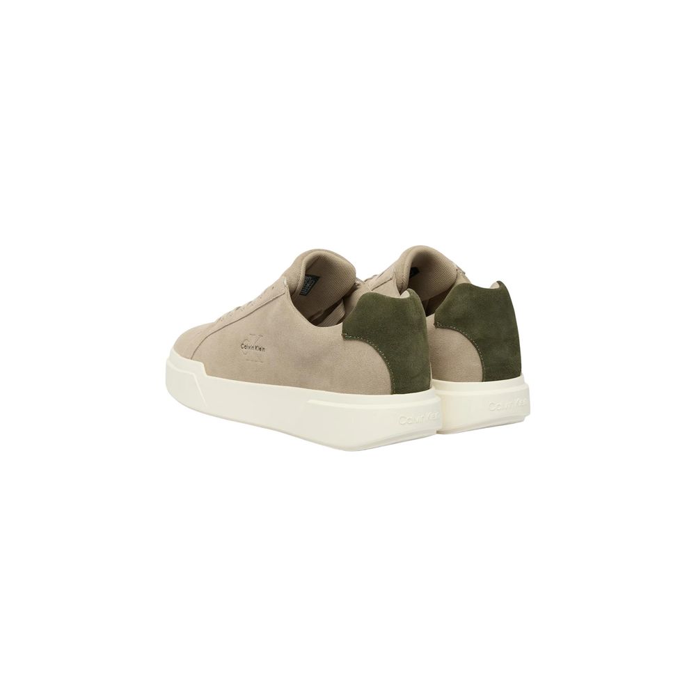 Calvin Klein Jeans Gray Leather Low Top Sneakers