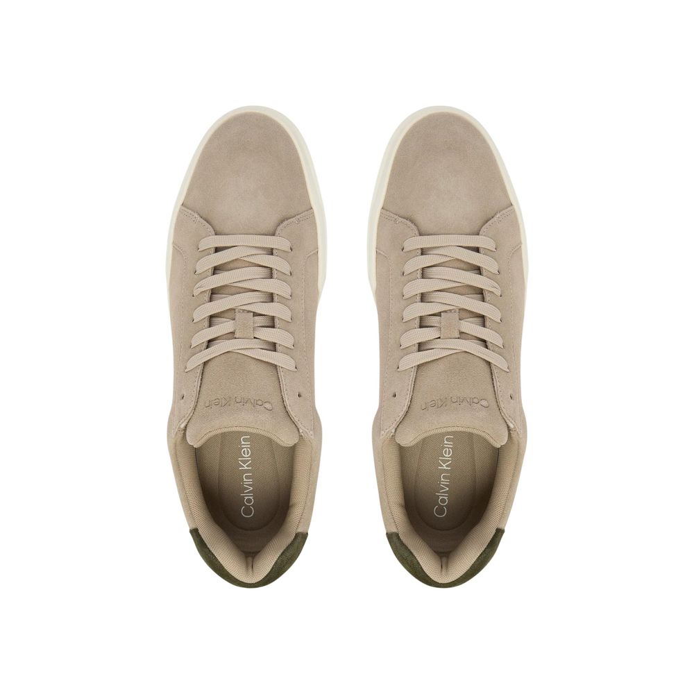 Calvin Klein Jeans Gray Leather Low Top Sneakers
