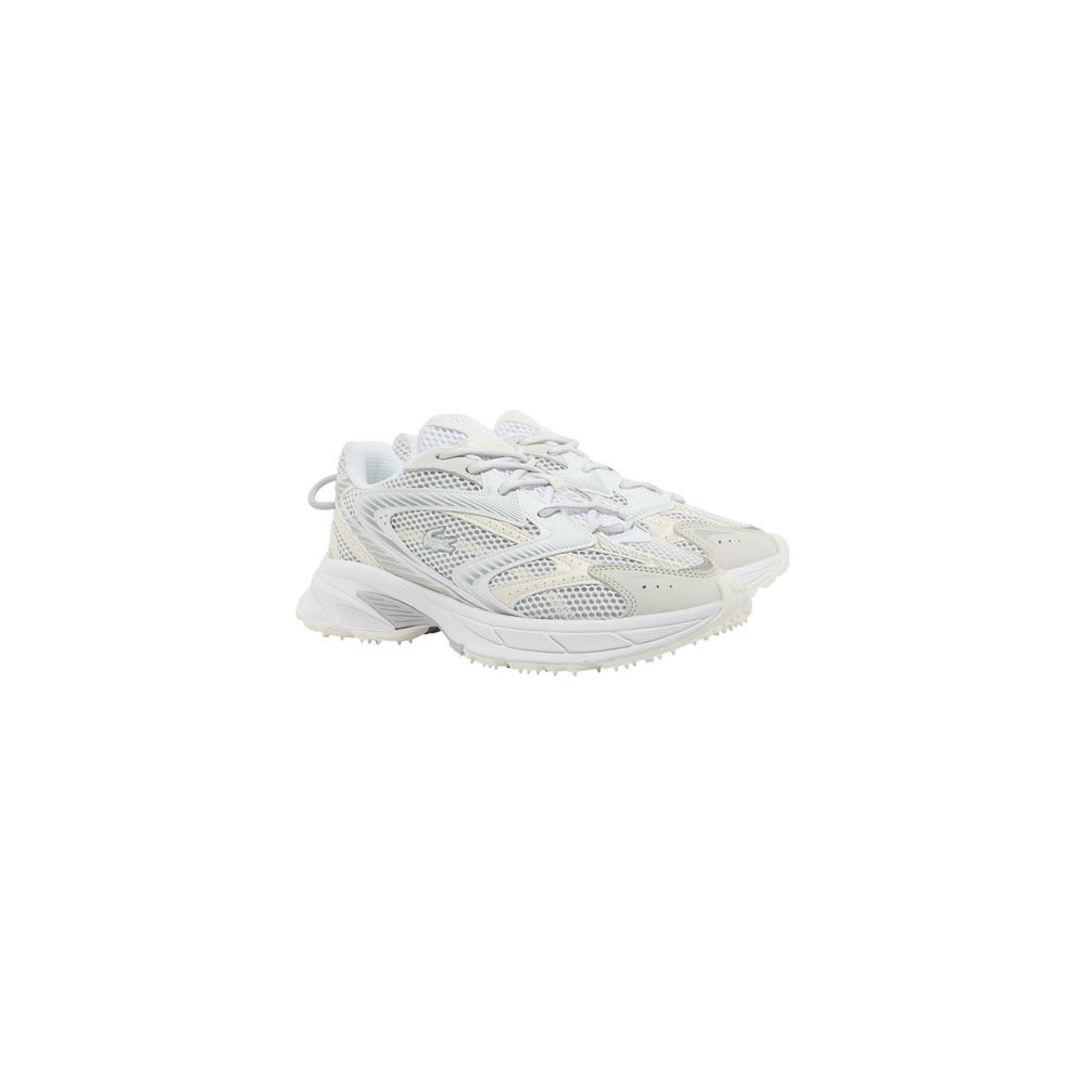 Lacoste White Recycled Polyester Athletic Sneakers