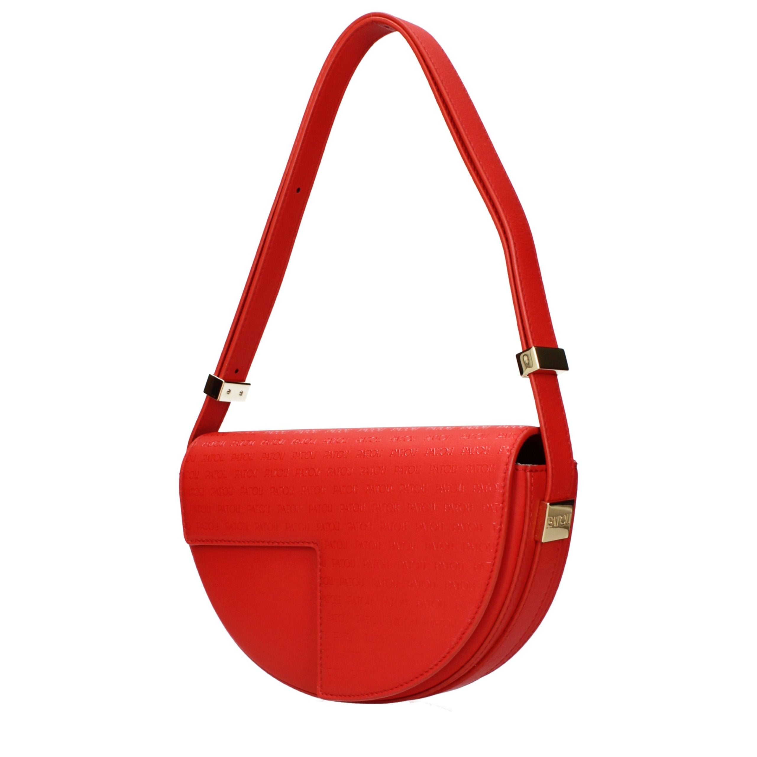Patou Red Leather Shoulder Bag