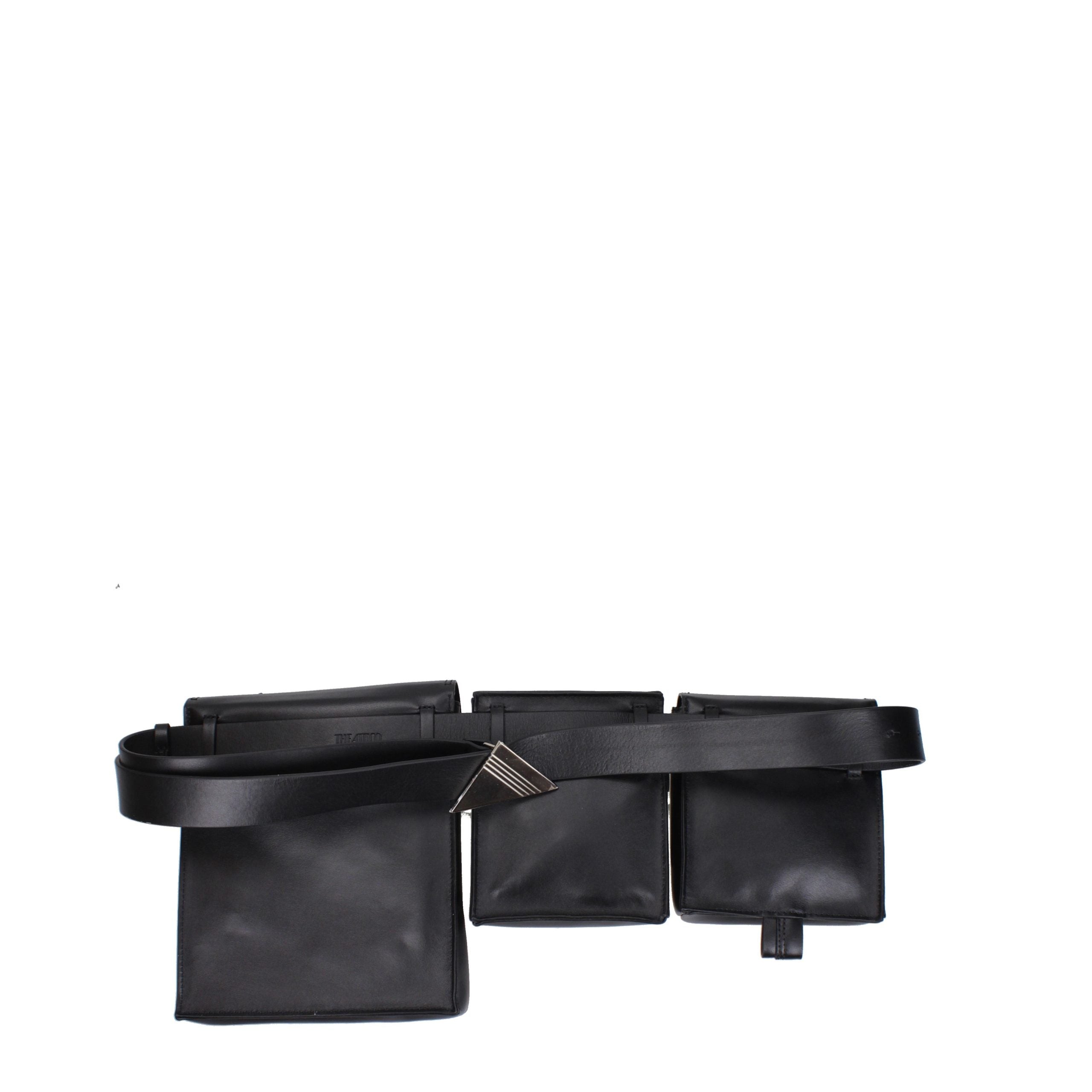 The Attico Black Leather Backpack