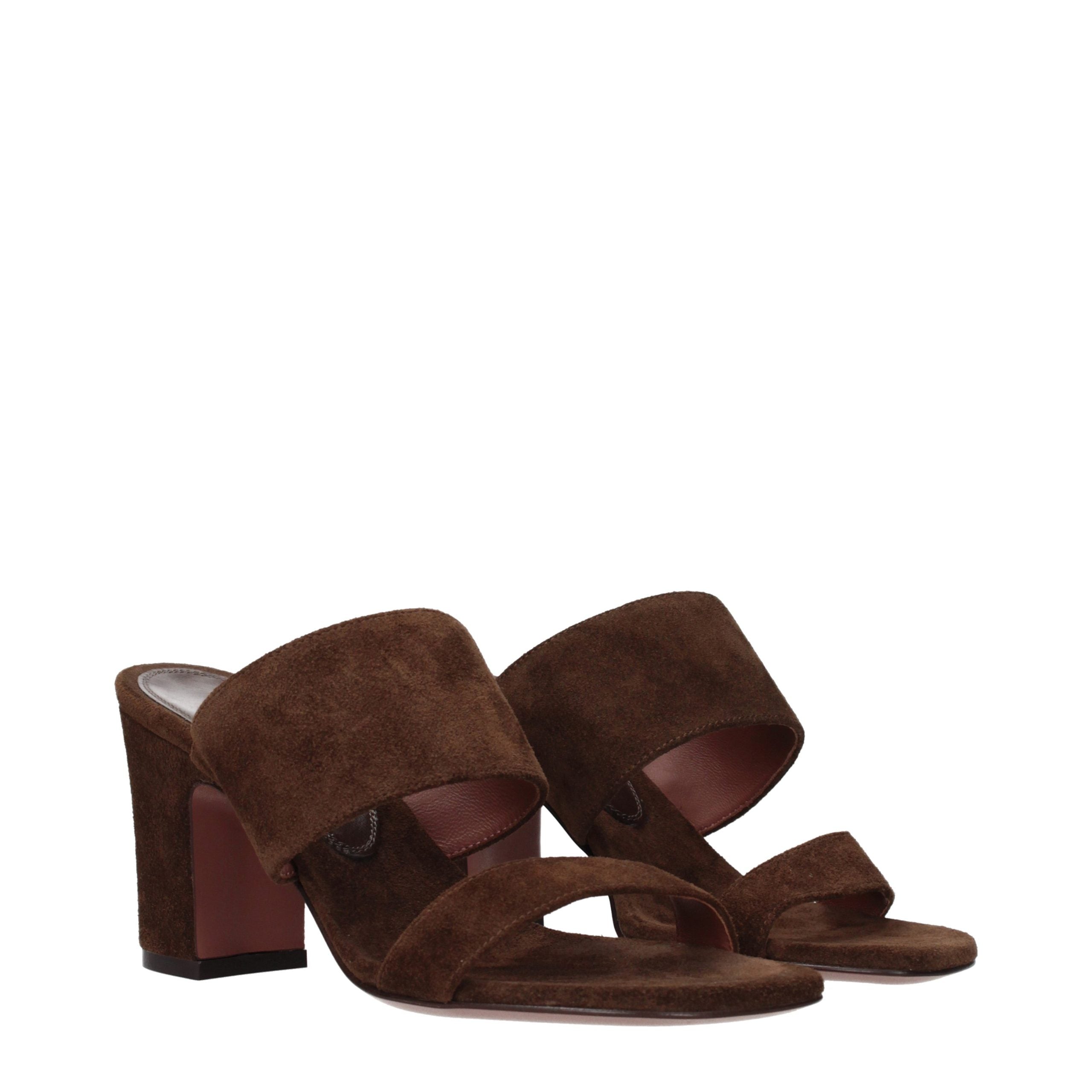 Paris Texas Brown Leather Platform Sandals