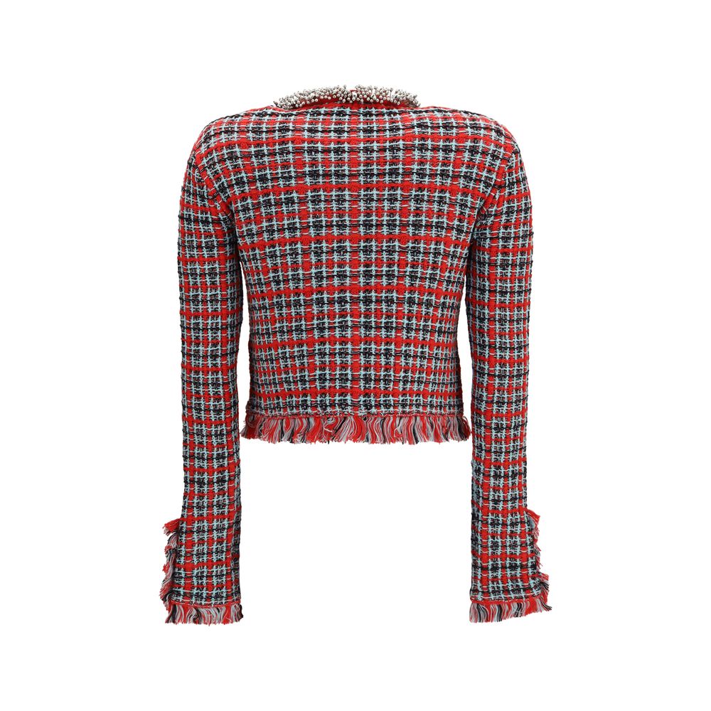 Self-Portrait Red Cotton Full-Length Jacket