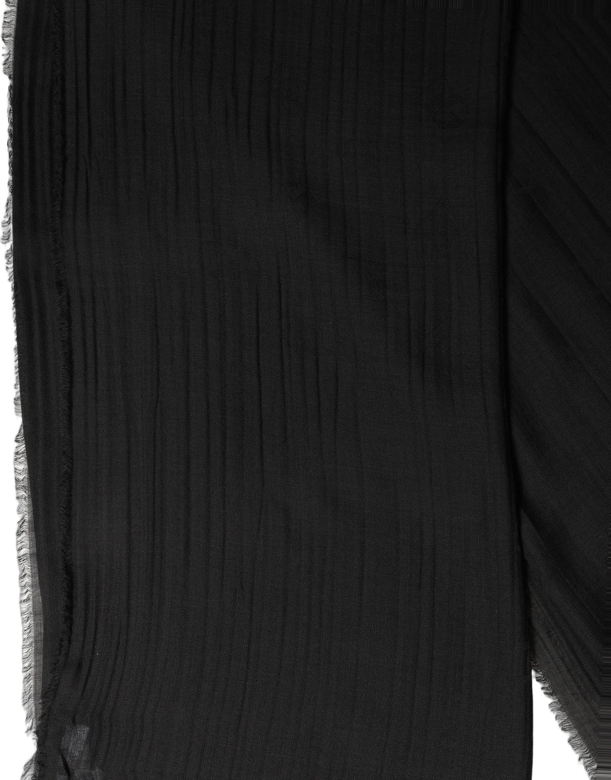 Dolce & Gabbana Black Silk Wool Fringed Men Lace Stole Scarf