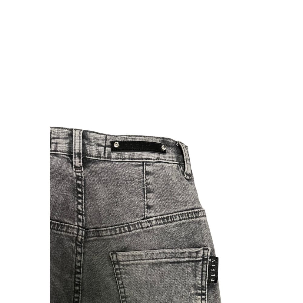 Philipp Plein Grey Cotton Women Pants