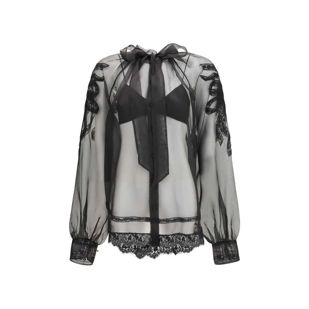 Ermanno Scervino Black Silk Shirt