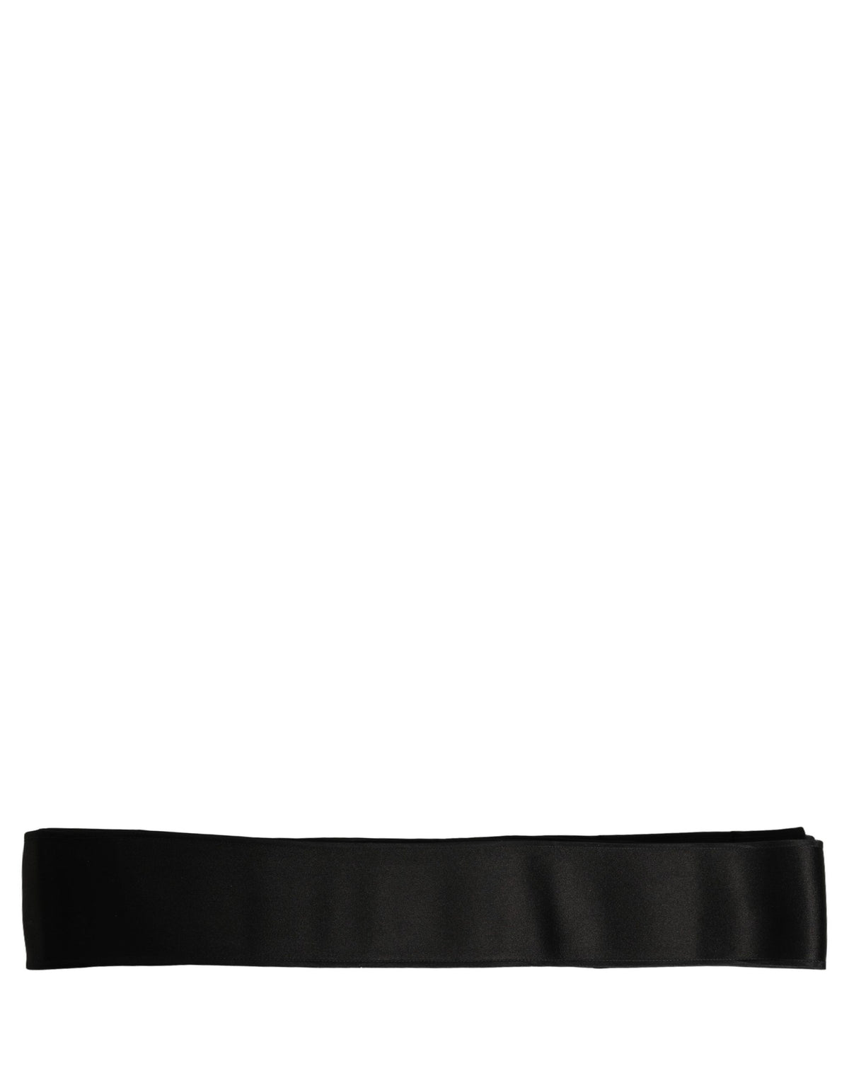Dolce & Gabbana Black Satin Silk Wide Band Waist Cintura Belt