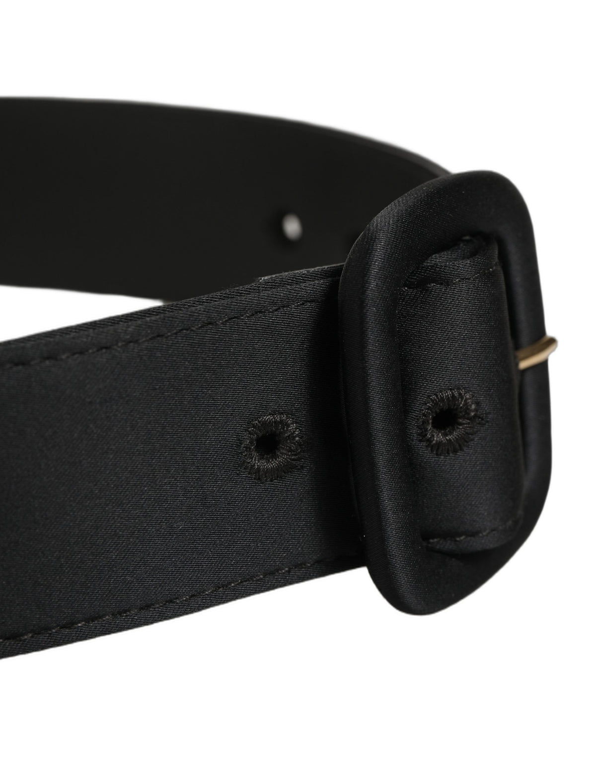 Dolce & Gabbana Black Wide Fabric Oval Buckle Cintura Belt