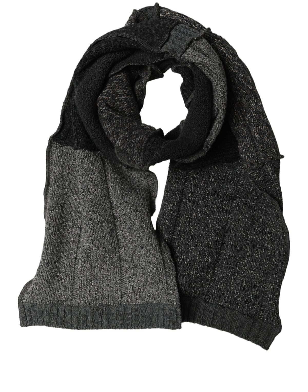 Dolce & Gabbana Multicolor Patchwork Wool Knit Shawl Scarf
