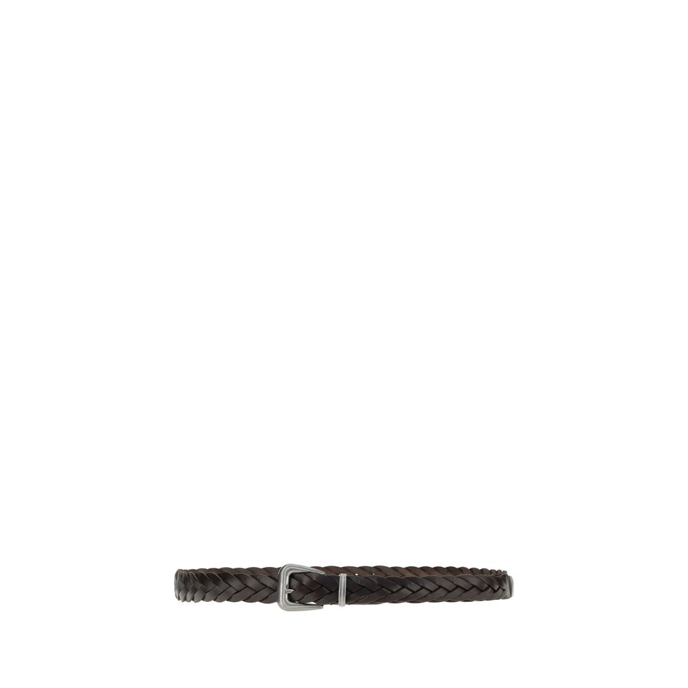 Brunello Cucinelli Brown Calf Leather Bos Taurus Belt