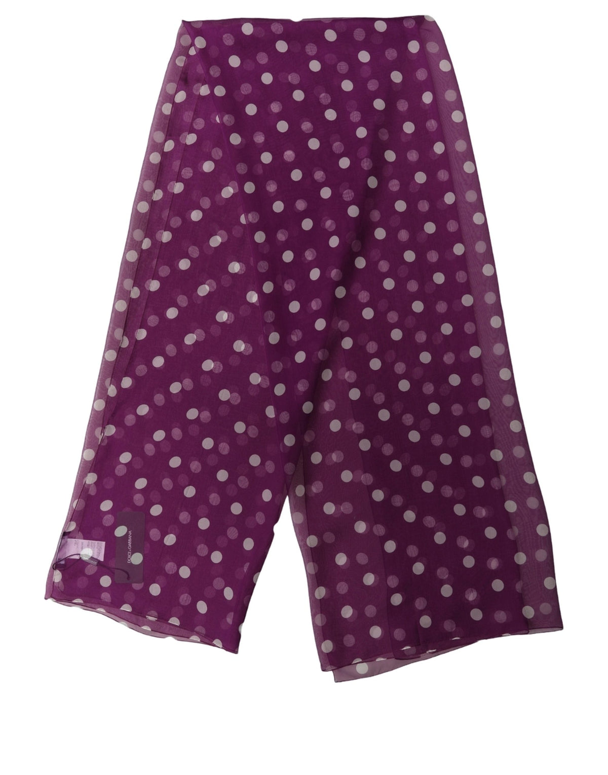 Dolce & Gabbana Purple White Polka Dot Shawl Stole Scarf