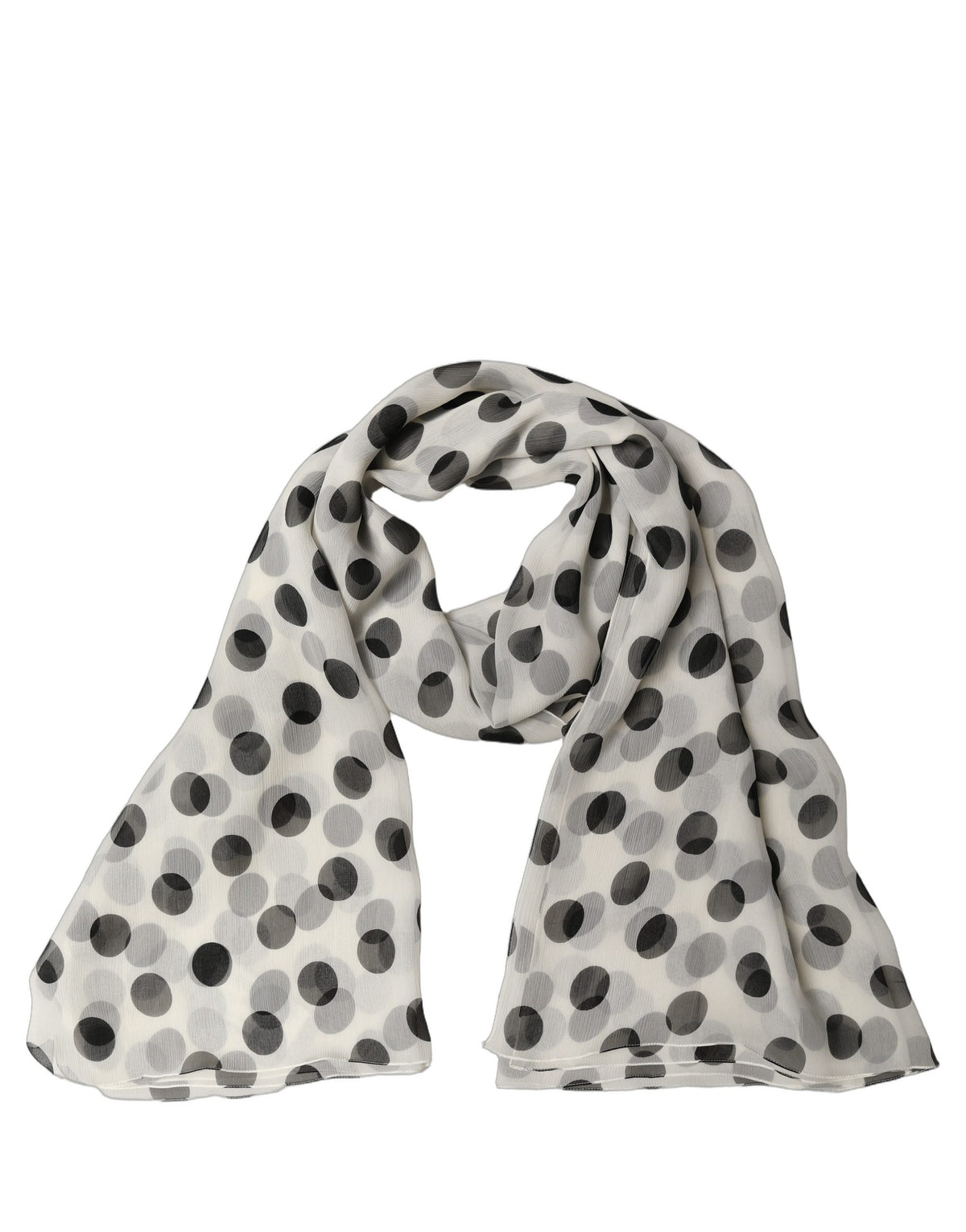 Dolce & Gabbana White Black Polka Dot Shawl Stole Scarf