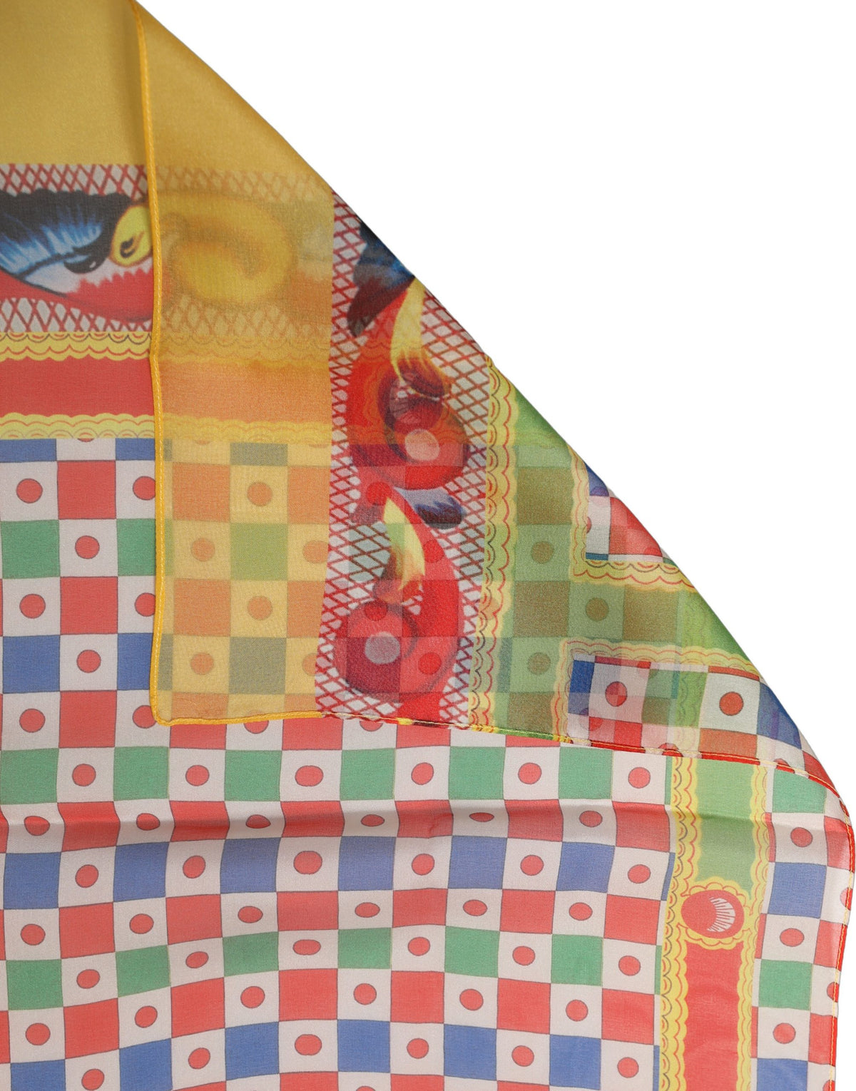 Dolce & Gabbana Multicolor Silk Carretto Print Stole Scarf