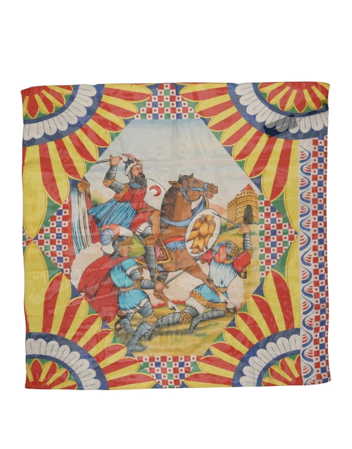 Dolce & Gabbana Multicolor Silk Carretto Foulard Scarf