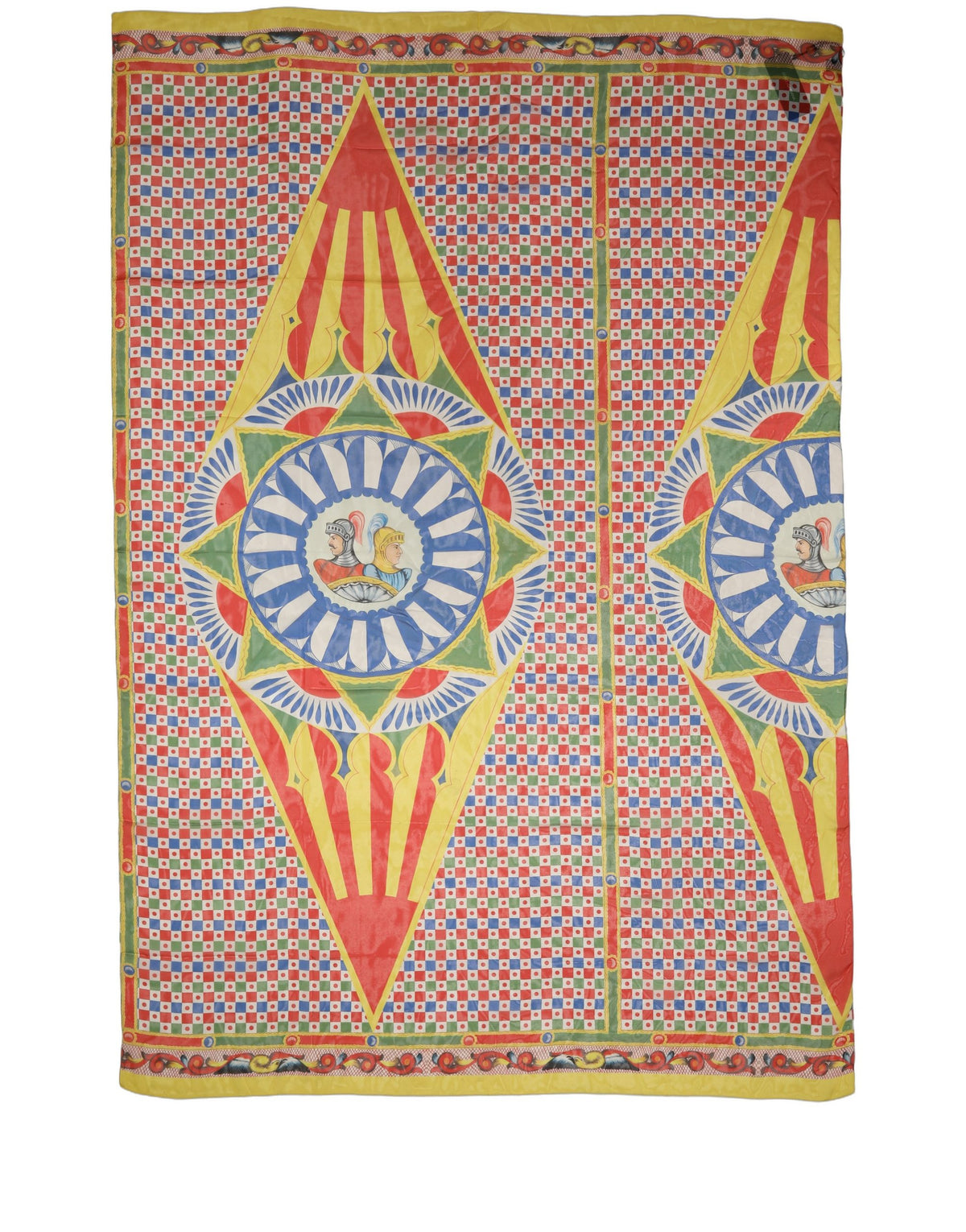 Dolce & Gabbana Multicolor Silk Carretto Print Stole Scarf