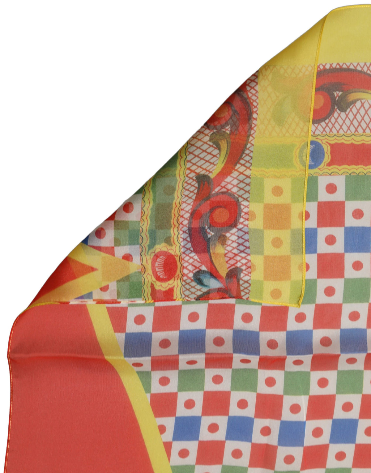 Dolce & Gabbana Multicolor Silk Carretto Print Stole Scarf