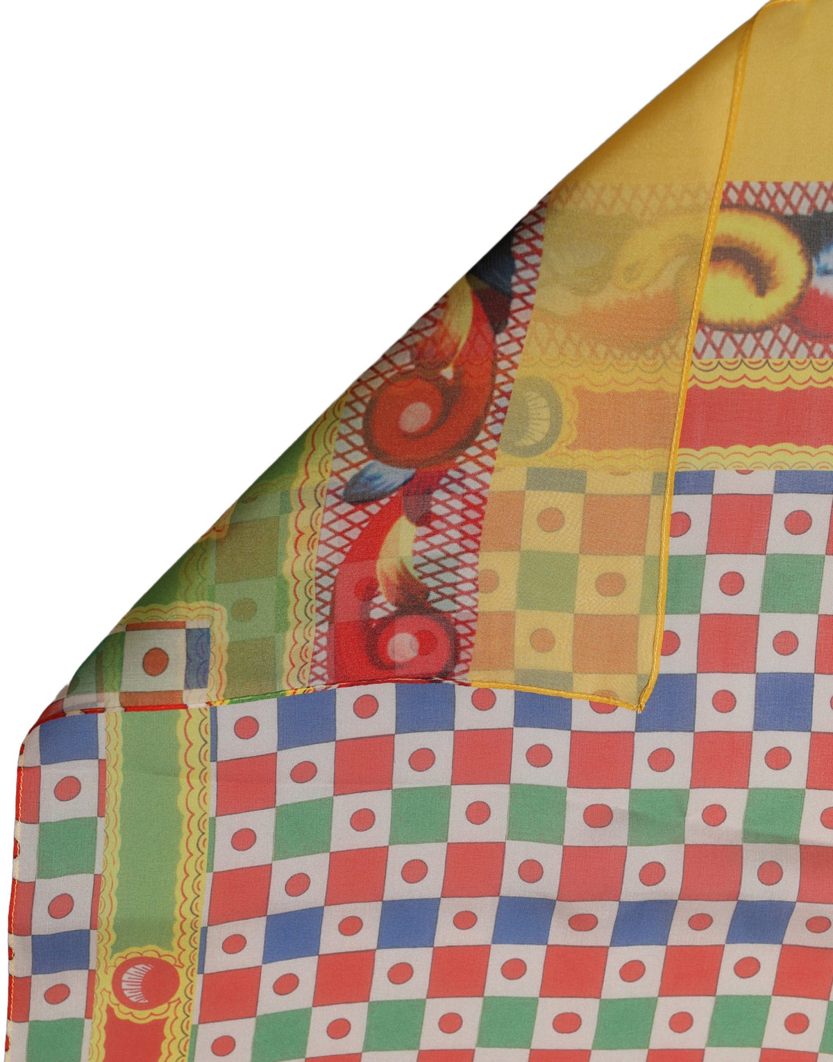 Dolce & Gabbana Multicolor Silk Carretto Print Stole Scarf