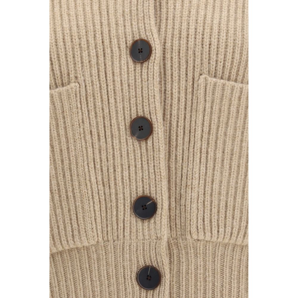Tory Burch Beige Wool Oves Aries Cardigan