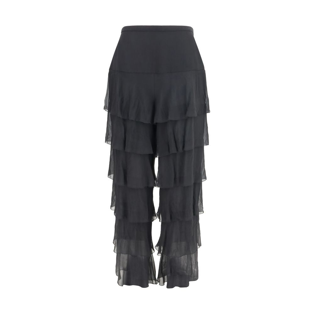 Valentino Garavani Black Silk Casual Pants