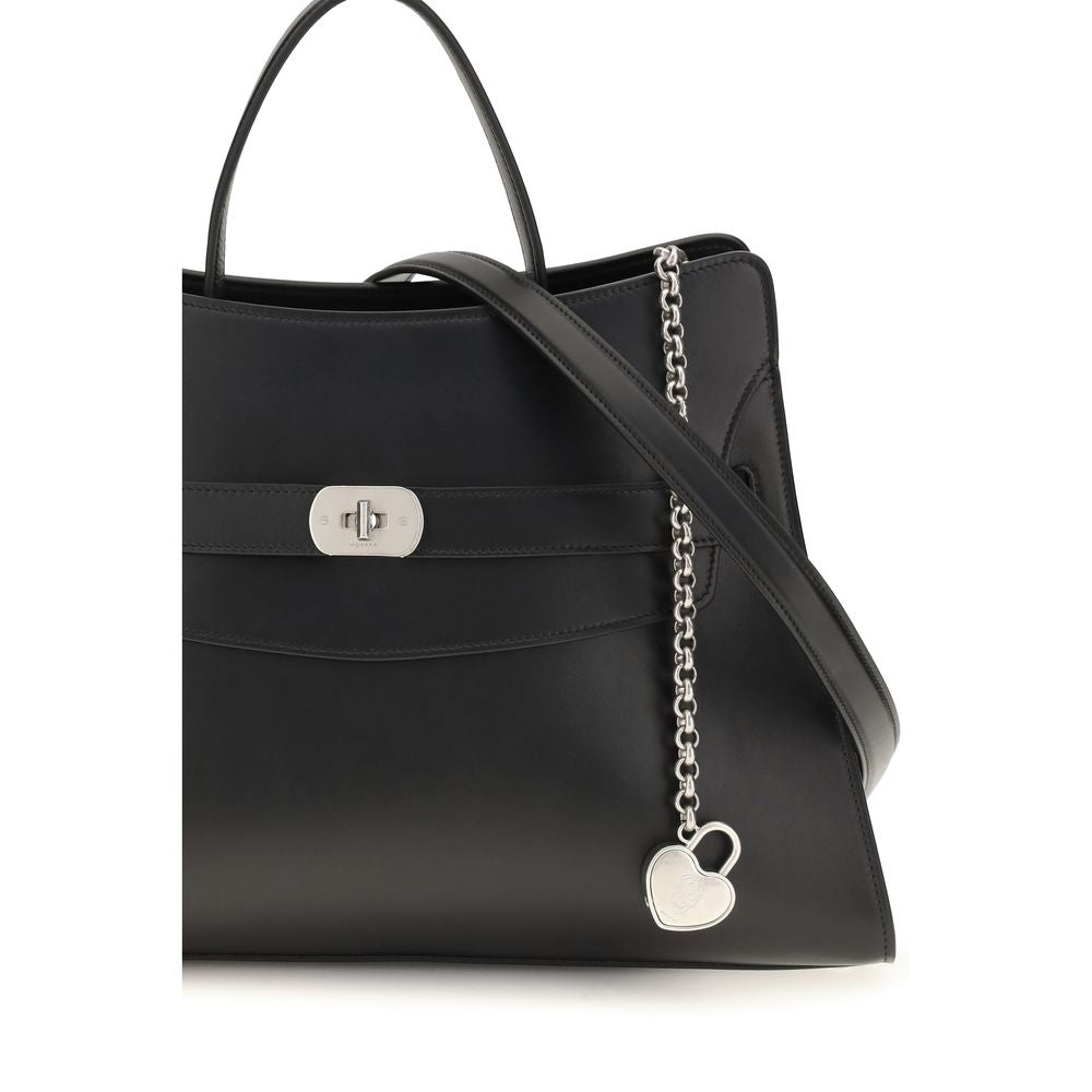 Alexander McQueen Black Calf Leather Bos Taurus Shoulder Bag