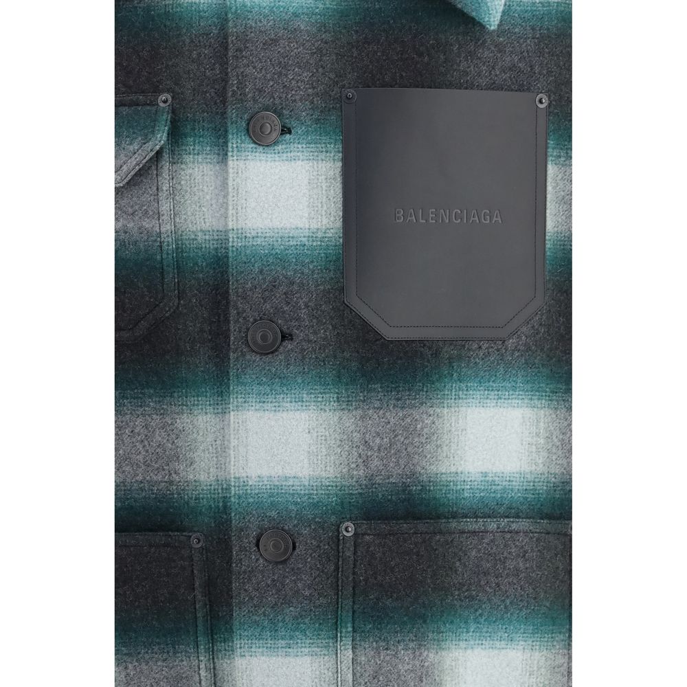 Balenciaga Bicolor Wool Oves Aries Full-Length Jacket
