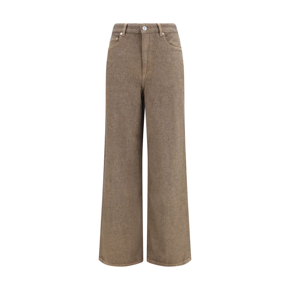 Ganni Brown Cotton Relaxed Fit Jeans