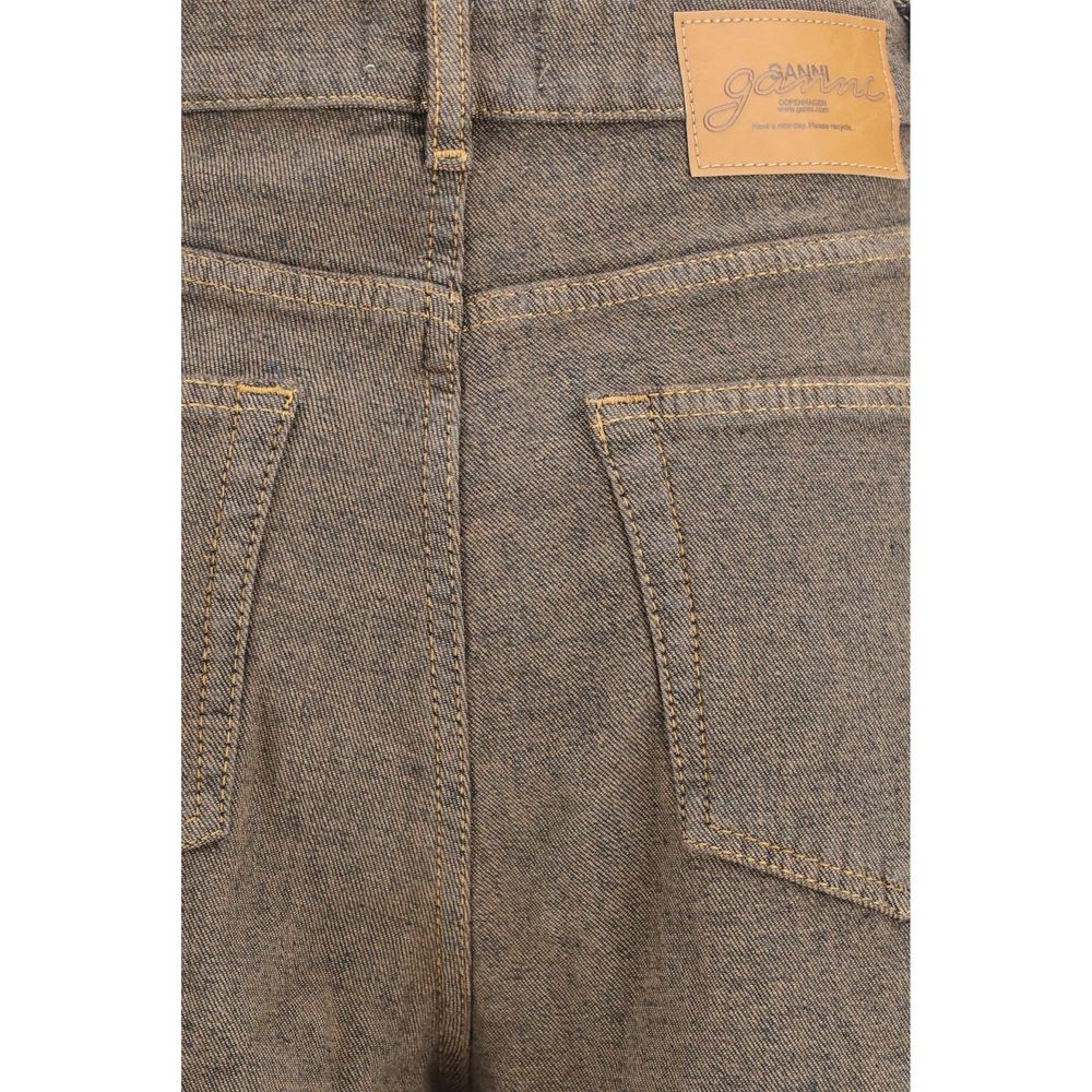 Ganni Brown Cotton Relaxed Fit Jeans