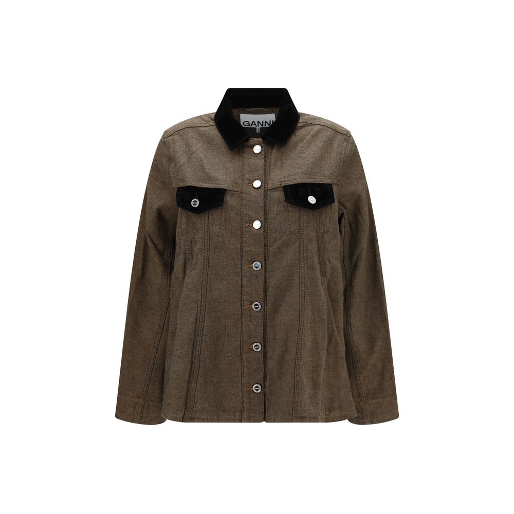 Ganni Brown Cotton Denim Jacket