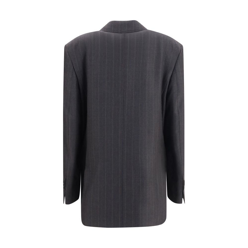 Ami Paris Gray Wool Oves Aries Blazer